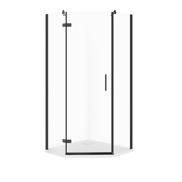 CERSANIT - Sada B775: kout JOTA pětiúhelník levý, černý 80x80x195 + TAKO SLIM VIR S601-162