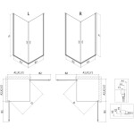MEXEN/S - Mist-B Duo sprchový kout dveře křídlové 95 x 70, transparent, černá 8A2-095-070-70-00