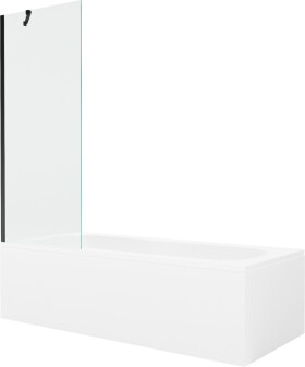 MEXEN/S - Vega obdélníková vana 170 x 70 cm s panelem + vanová zástěna 70 cm, transparent, černá 550117070X9507000070