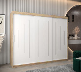 Šatní skříň Abi Y0 Barva korpusu: Dub Sonoma, Rozměry: 250 cm, Dveře: Bílá