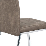 Jídelní židle, potah hnědá látka COWBOY v dekoru vintage kůže, bílé prošití, kov