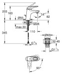 GROHE - Eurostyle New Umyvadlová baterie s výpustí Push-Open, chrom 23930003