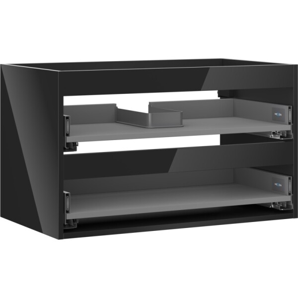 MEXEN - Box-A skříňka pro umyvadlo 80, 2 zásuvky, černá lesk 91AX0-0800-470-2-70