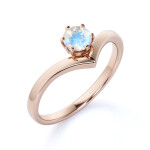 Royal Fashion prsten 14k zlato Vermeil GU-DR14487R-ROSEGOLD-MOONSTONE Velikost: 7 (EU: 54-56)