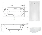 HOPA - Obdélníková vana VINDOBONA - Nožičky k vaně - S nožičkami, Rozměr vany - 160 × 70 cm OLVVIN16+OLVPINOZ