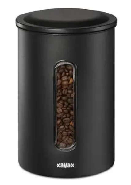 Rozbaleno - Xavax Barista dóza na 1,3 kg zrnkové kávy nebo 1,5 kg mleté kávy / vzduchotěsná / matná černá / rozbaleno (4047443494153.rozbaleno)