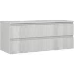 MEXEN/S - Rivel koupelnová skříňka pod umyvadlo 120 cm s deskou, 2 zásuvky, reliéf , šedá mat 91A20-12047-2-BFFC62