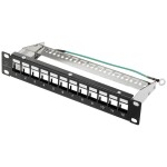 Intellinet 24-Port Cat6a Patchpanel geschirmt 1HE Kabeleinführung 90° abgewinkelt schwarz 24 portů patch panel 483 mm (1