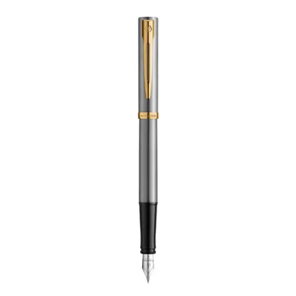 WATERMAN Impression Stainless Steel GT hrot M / Plnicí pero / modrá náplň / dárková krabička (2225494)