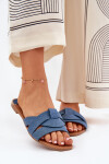 Ploché Dámské Sandály S Proplétajícími Se Pásky Džínové Selaenor 40