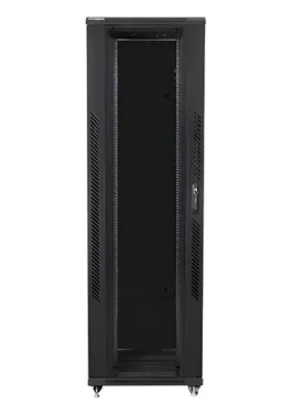Lanberg FF01-8242-12BL černá / Stojanový rozvaděč / 19" / 42U / 800x1200 mm / prosklené dveře (FF01-8242-12BL)