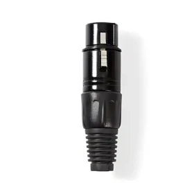 Nedis XLR konektor 3pinový (F) černý poniklovaný / Konektor / Pájecí / Přímý (COTP15902BK)