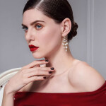 Náušnice ve tvaru lapače snů s perlami Lucilla, Zlatá Bílá