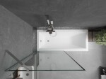 MEXEN/S - Next vanová zástěna FIX 90 x 150, černá dekor, chrom 895-090-000-00-70-01
