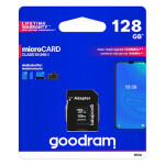 GOODRAM microSDXC 128GB + adaptér / Class 10 / UHS-I U1 / R: 100 MBs / W:10 MBs (M1AA-1280R12)