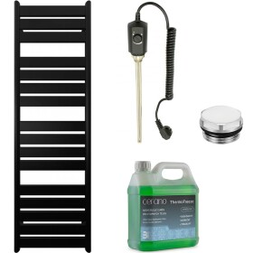 CERANO Koupelnový elektrický radiátorový set Arturo - 900W - černá matná - 1600x500 mm