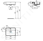 IDEAL STANDARD - Strada II Umyvadlo polozápustné, 500x400 mm, bílá T299301