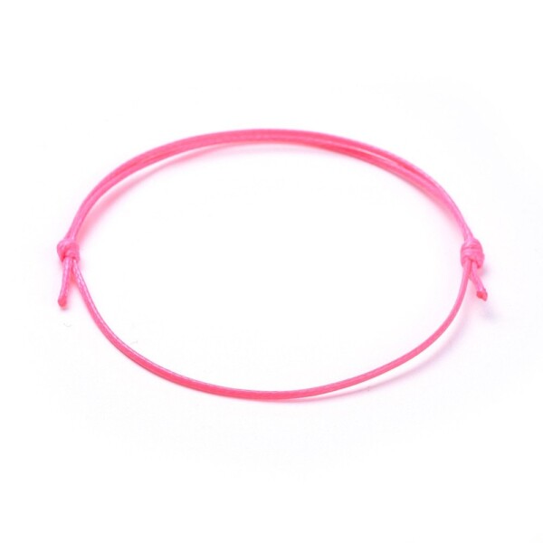 Šňůrkové náramky - různá provedení - ∅ 5 ~ 8 cm - 1 ks Barva: Neonově růžová