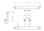 AQUALINE - KRONAS LED svítidlo, 6W, 230V, 400x40x100, IP44, plast, chrom KA400