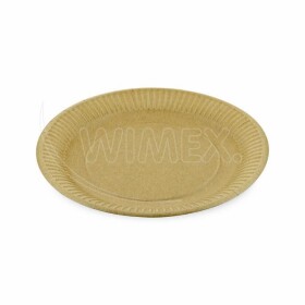 Vimex 463100 Papírový talíř, hnědý nepromastitelný KRAFT Ø 23 cm