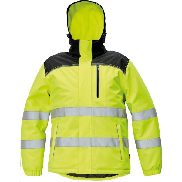 CRV Cerva Bunda KNOXFIELD Hi-Vis WINTER pánská reflexní zimní s odnímatelnou kapucí žlutá 3XL žlutá