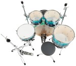 Polmuz Drums Birch Model 3 Blue to Black Fade Rock Set