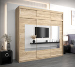 Šatní skříň Abi To s nástavcem Barva korpusu: Dub Sonoma, Rozměry: 150 cm, Dveře: Černá