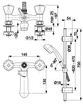 KFA - STANDARD vanová baterie, chrom 305-312-00