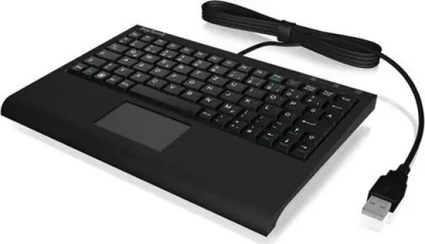 Keysonic ACK-3410 US černá / Mini klávesnice / Touchpad / USB / 80 kláves (60378)