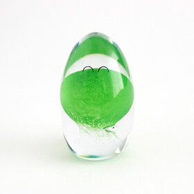 Studio Arhoj Skleněná figurka Crystal Blob Egg Green, zelená barva, sklo