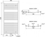 MEXEN/S - Ares radiátor + topná tyč 1200 x 600 mm, 600 W, bílá W102-1200-600-6600-20