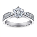 LUNICA Výrazný zásnubní prsten se zirkony Velikost prstenu: 9 (EU: 59-61) 0605_9