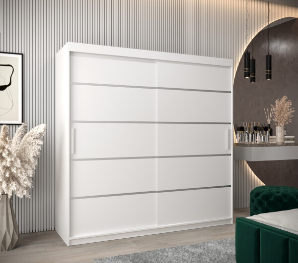 Šatní skříň Abi V1 Barva korpusu: Bílá, Rozměry: 200 cm, Dveře: Bílá
