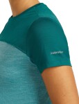 Dámské merino triko s krátkým rukávem ICEBREAKER Wmns 125 Cool-Lite Sphere III SS Tee Colour Block, Tidal Teal hthr/Tidal Teal/Cb velikost: XS