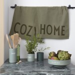 DESIGN LETTERS Utěrka Cozy Home – set 2 ks, zelená barva, textil