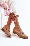 Kožené dámské lakované mokasíny Laura Messi 2760 hnědé 36