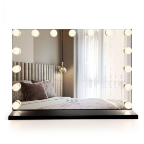 REA - Zrcadlo LED HOLLYWOOD Black HOM-12011