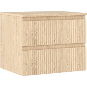 MEXEN/S - Rivel koupelnová skříňka pod umyvadlo 60 cm s deskou, 2 zásuvky, reliéf , dub 91A20-06047-2-BFFC81