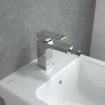 VILLEROY & BOCH - Architectura Square Bidetová baterie s výpustí, AquaSmart, chrom TVB12500100061