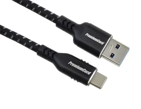 PremiumCord USB-C - USB 3.0 A / Kabel / USB 3.2 Gen 1 / 5 Gbit/s / 3A / 1,5 m / bavlněný oplet (ku31cx15)
