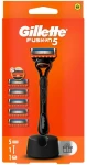 Gillette Fusion5 / Pánský holicí strojek / 5 čepelí / 5 náhradních hlavic / stojánek (80780903)