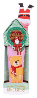 Sada péče o ruce Hello Winter s pilníkem Medvěd Brusinka 30ml