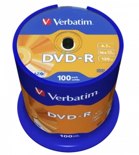Verbatim DVD-R / Optické médium / 4,7 GB / 16x / 100 ks / cake box (43549)