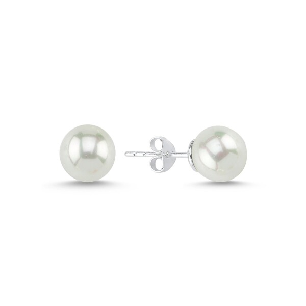 LUNICA Stříbrné puzetové náušnice PERLA 8mm 0844