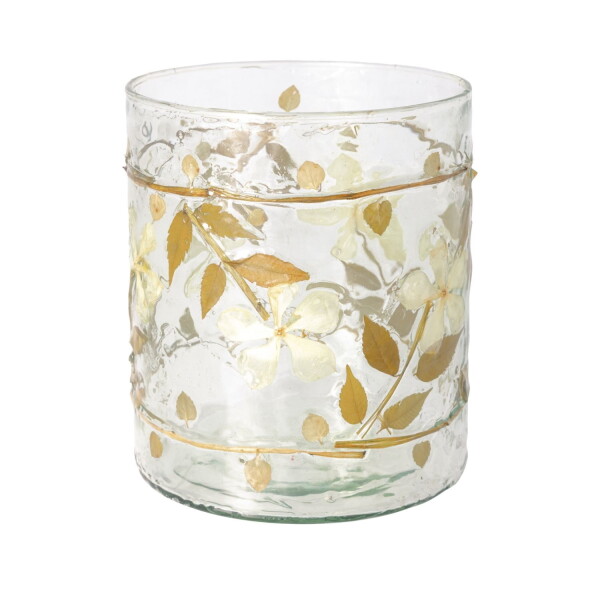 GREEN GATE Svícen Clear Flowers, čirá barva, sklo