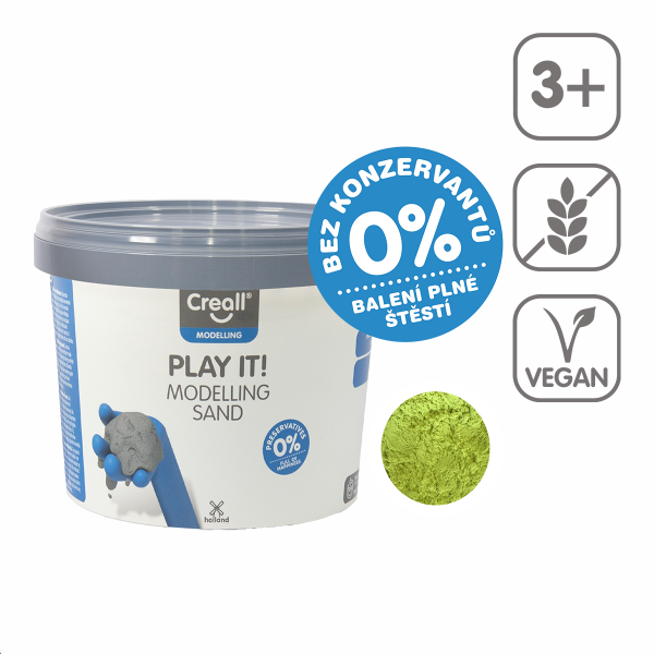 Creall modelovací písek Play it!, 750 g, kelímek, žlutý