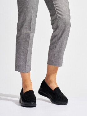 Luxusní dámské mokasíny černé na klínku 41