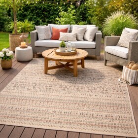 DumDekorace Venkovní koberec na terasu a balkon - béžový v etno stylu Šířka: 140 cm | Délka: 200 cm