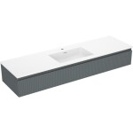 MEXEN/S - Rivel koupelnová skříňka 160 cm s umyvadlem Otis, 1 šuplík, reliéf , grafit mat/bílá mat - 91A20-16023-1-BF66-W18M0 91A20-16023-1-BF66-W18M01