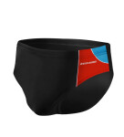 Pánské plavky slipy 402 - Sesto Senso černá s červenou 3XL